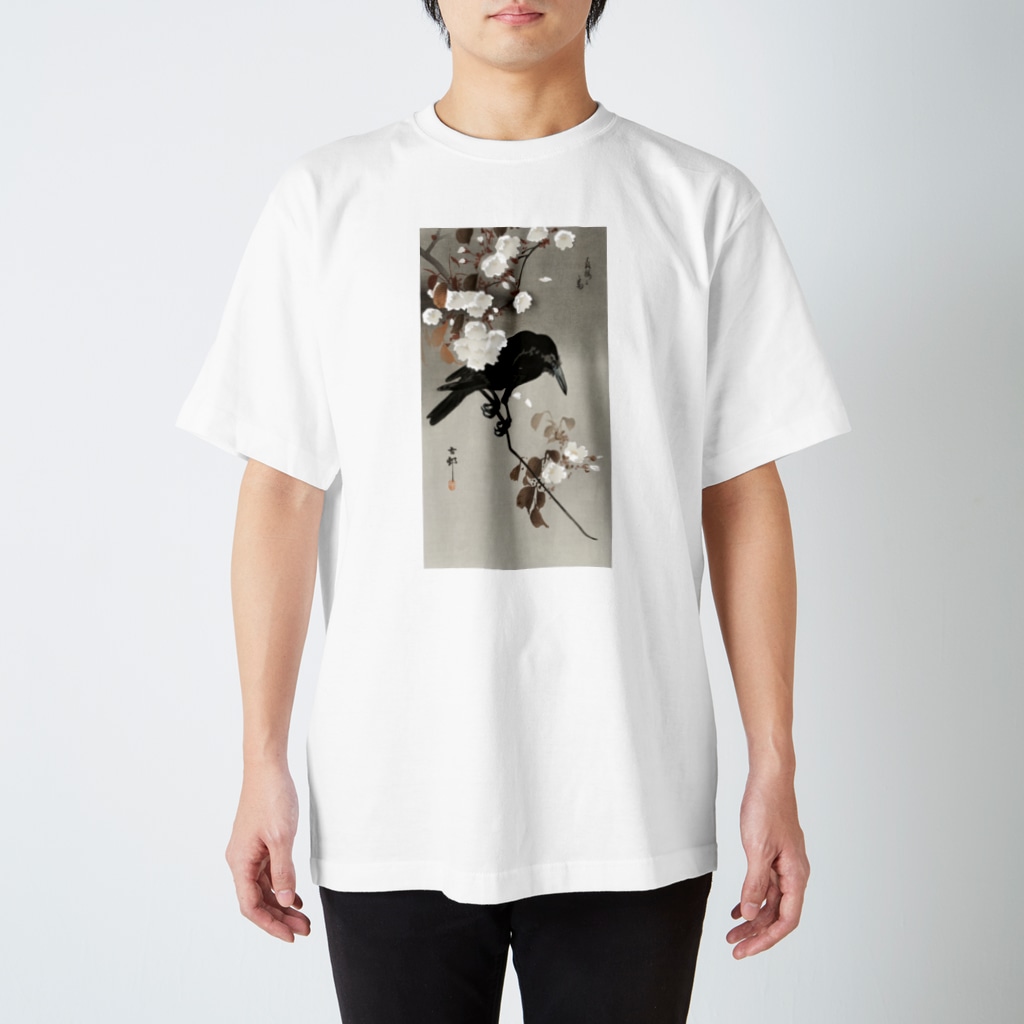 MUGEN ARTの小原古邨　夜桜に烏（カラス） Regular Fit T-Shirt