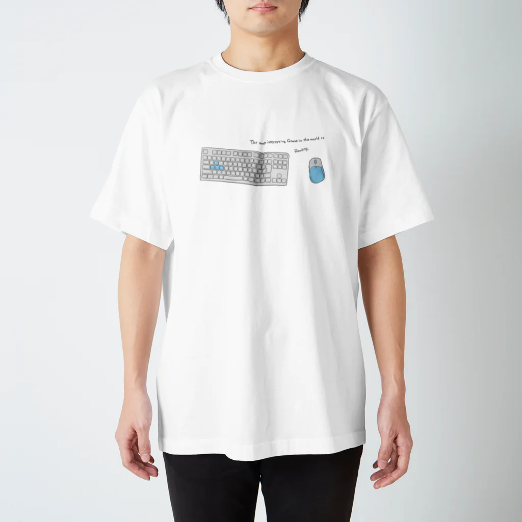 もぃもぃのお店のWASDだけ水色【キーマウシリーズ】 Regular Fit T-Shirt