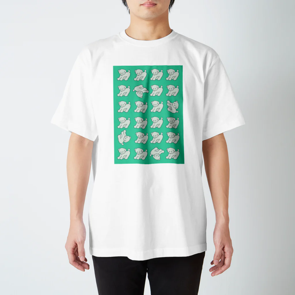 かしわのあつまれ！わんちゃん(GREEN) Regular Fit T-Shirt