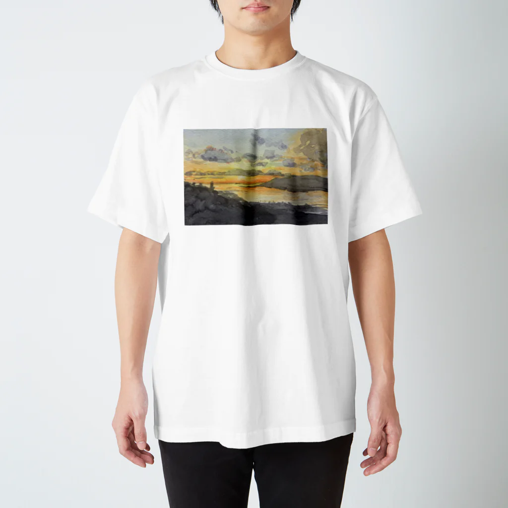 アトリエ道子の【沖縄風景画】知念半島の朝焼け Regular Fit T-Shirt