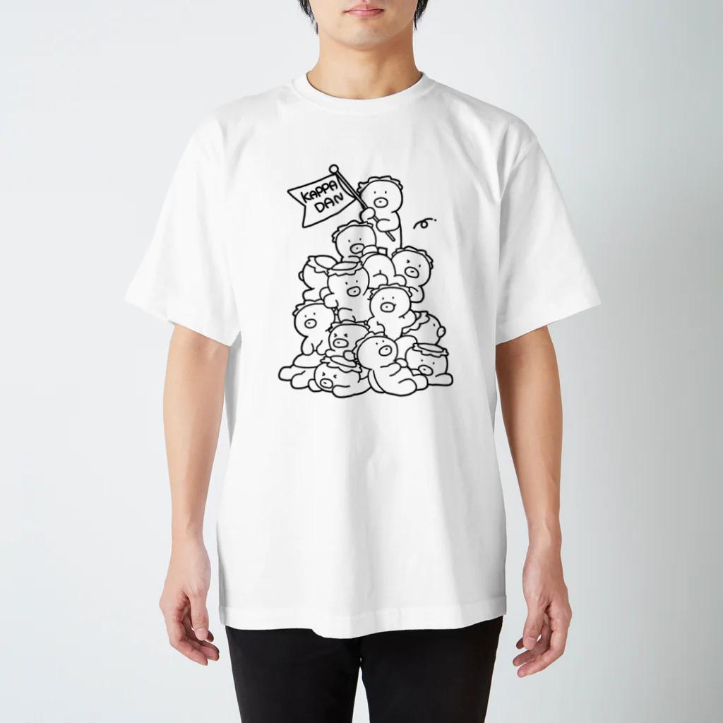 キノコマニアックのかっぱ団(ブラック) スタンダードTシャツ