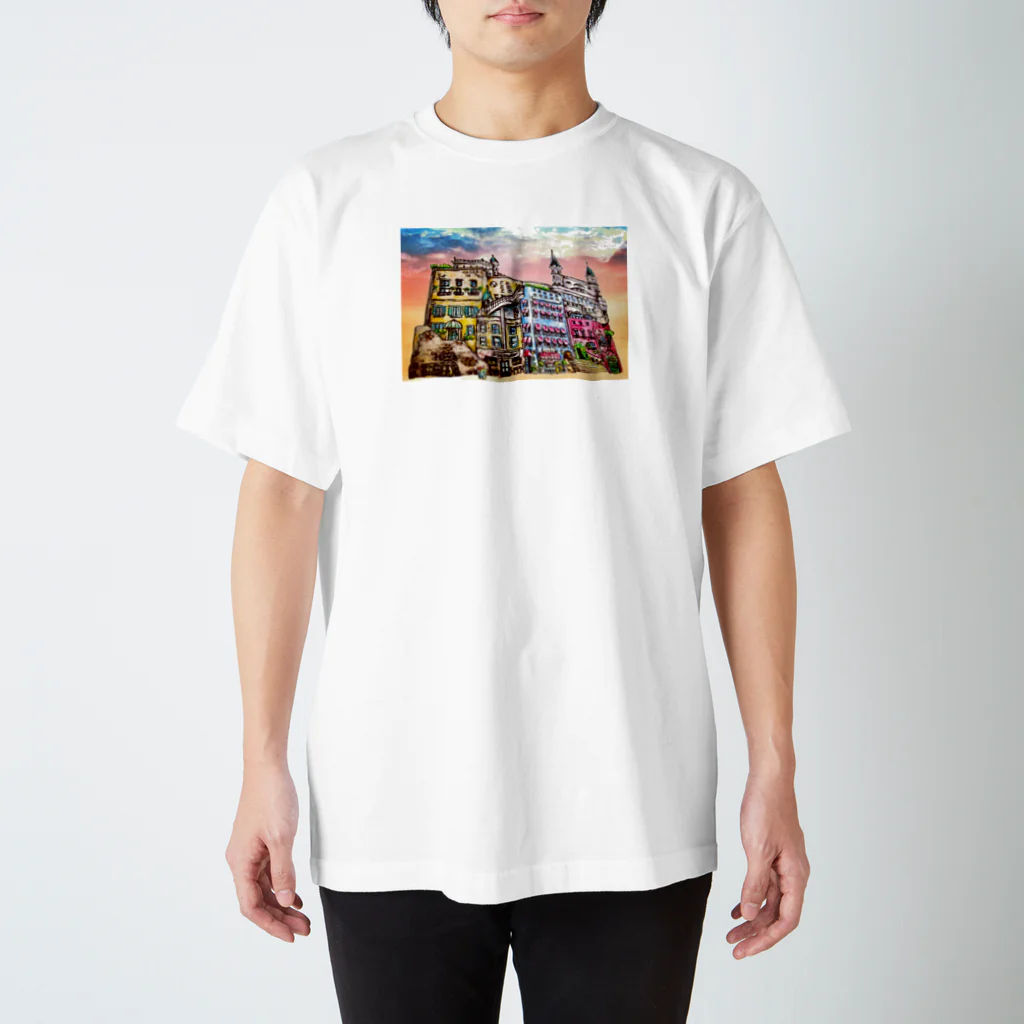 くまイラスト 春くぅのクマさん観光 スタンダードTシャツ