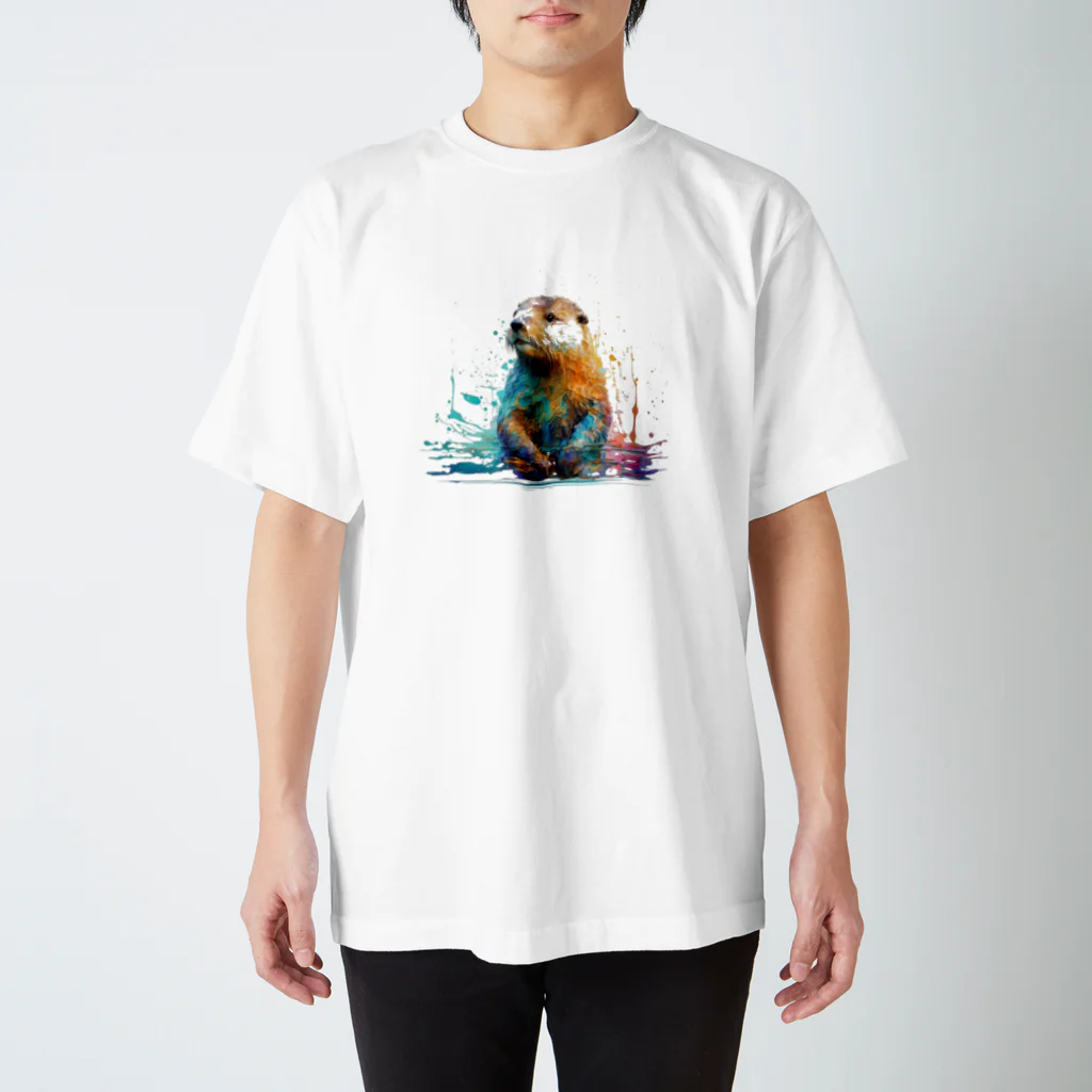 カラフルな動物図鑑のラッコ スタンダードTシャツ