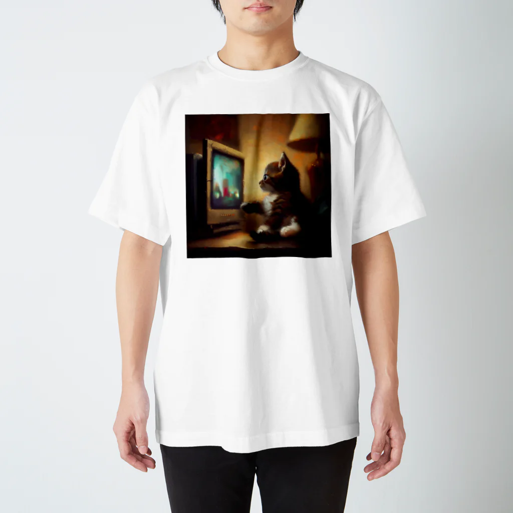 𝑱𝒆𝒂𝒏 𝑱𝒂𝒄𝒒𝒖𝒆 𝒁𝒐𝒎𝒃𝒊𝒆のテレビをながめるこねこT スタンダードTシャツ