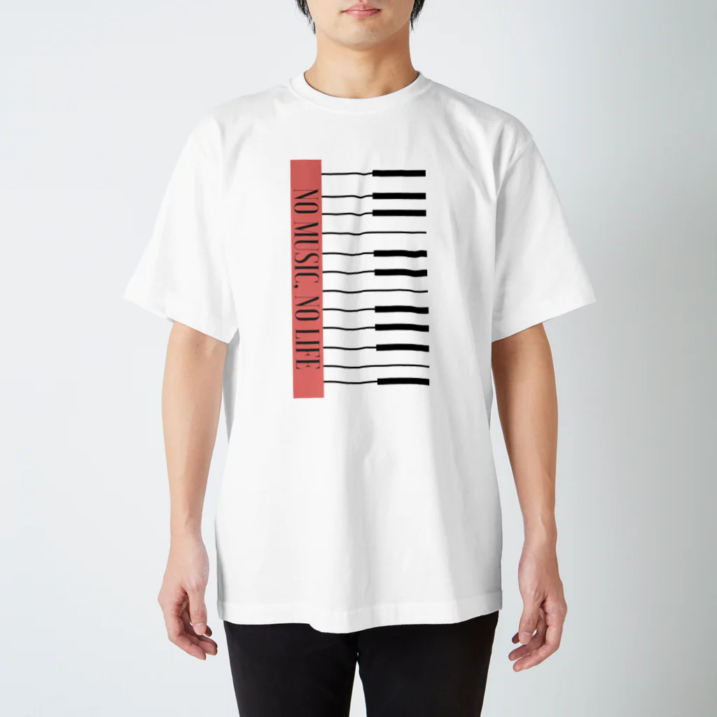 Alulim Official ShopのNO MUSIC, NO LIFE(タテ) スタンダードTシャツ