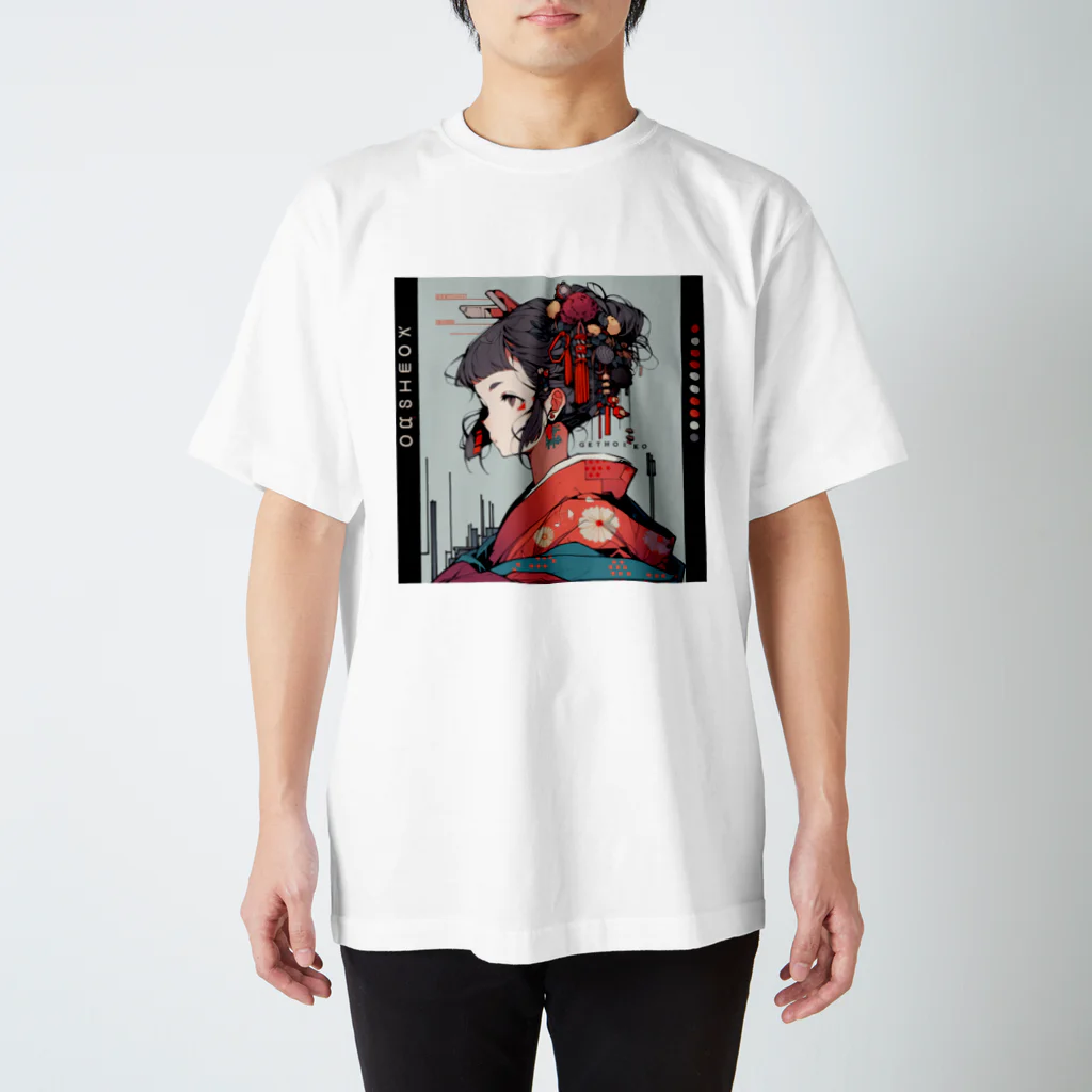 edo aiのKIMONO CAT OTOME SERIES 着物猫乙女シリーズ003 Regular Fit T-Shirt