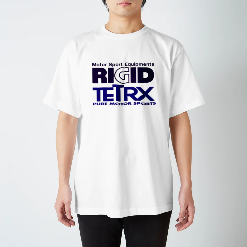 リジット・モータースポーツのRIGID-TETRX透過ロゴ紺 スタンダードTシャツ