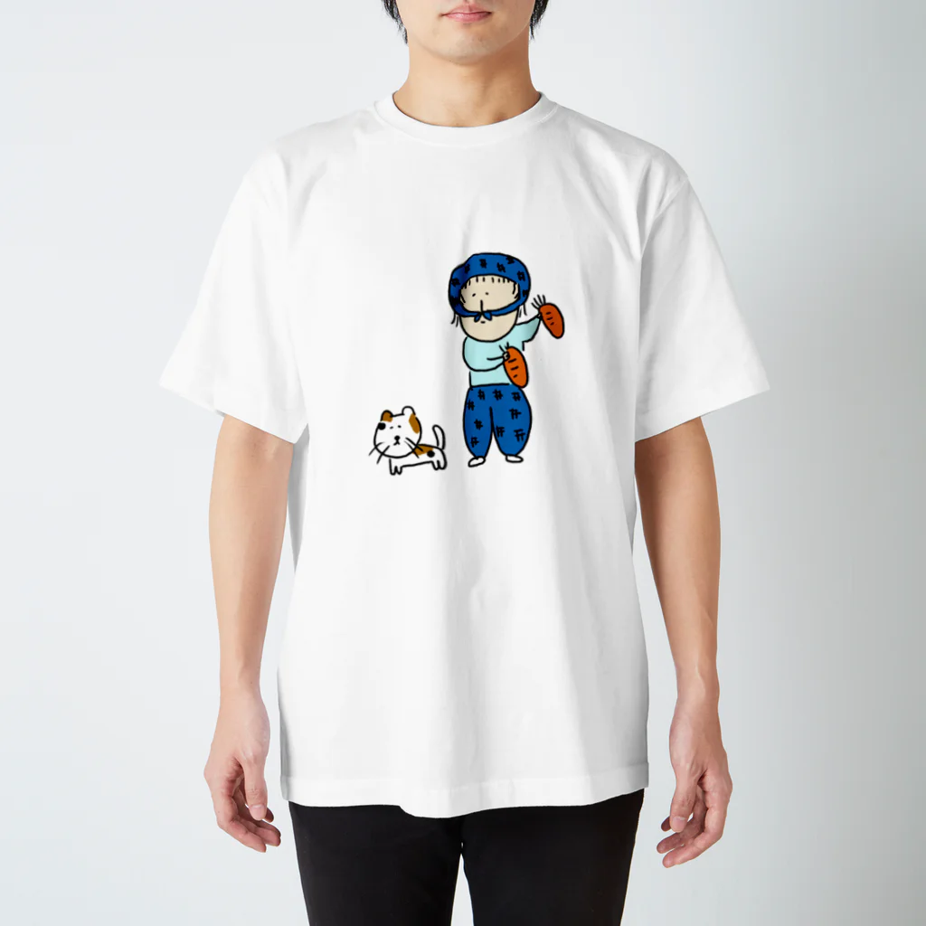 yaseekassy-heppokoの農家とにゃんころ Regular Fit T-Shirt