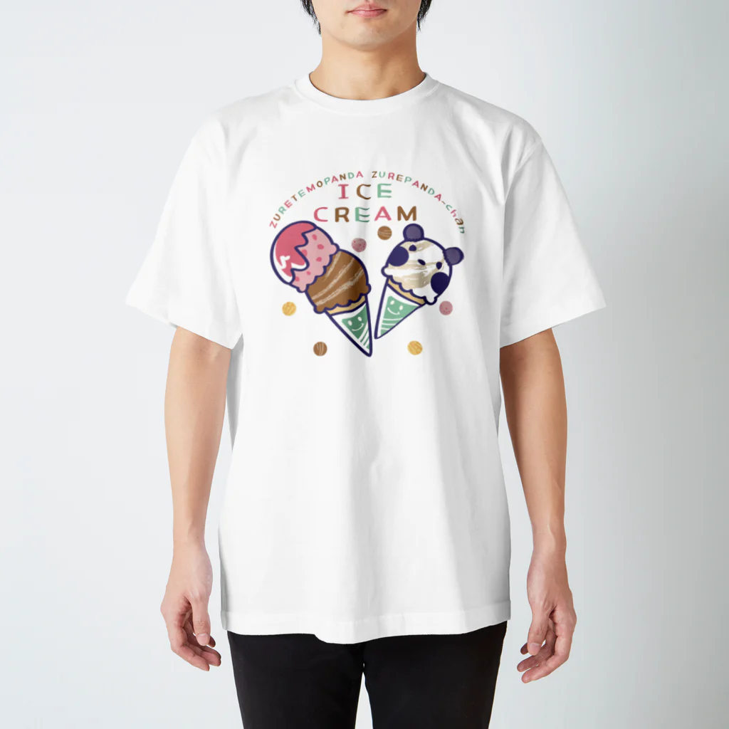 イラスト MONYAAT のズレぱんだちゃんのアイスクリームB スタンダードTシャツ