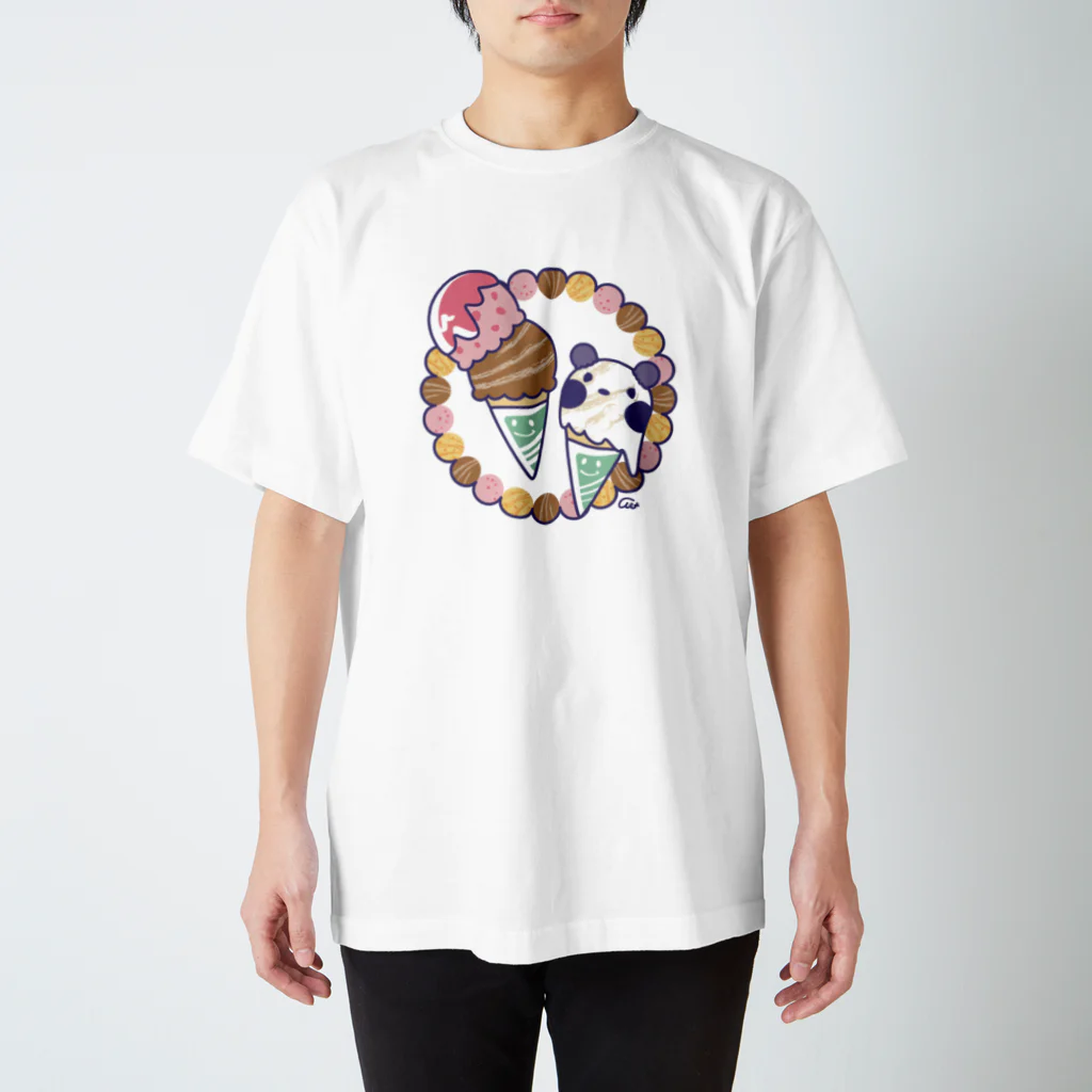 イラスト MONYAAT のズレぱんだちゃんのアイスクリームC Regular Fit T-Shirt