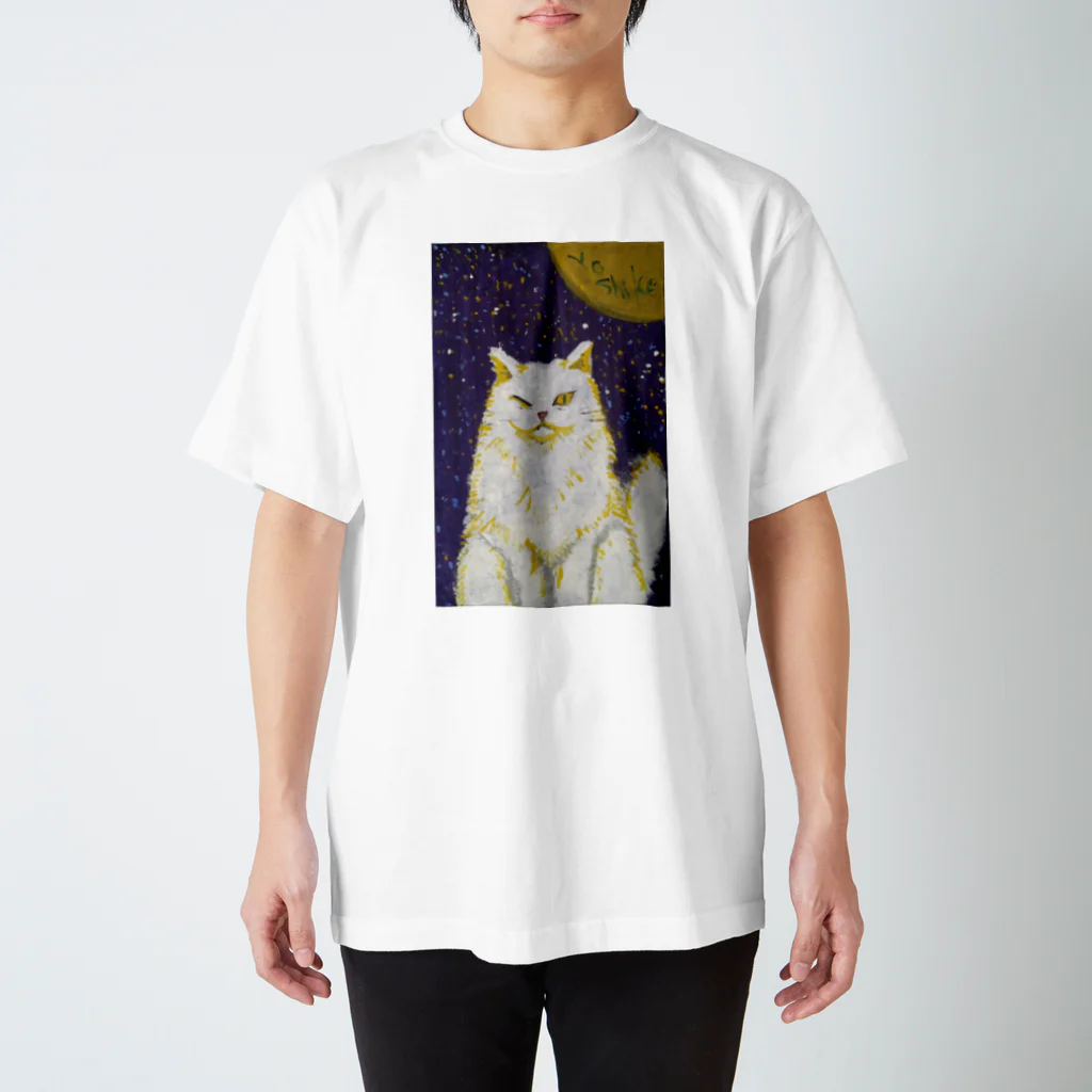 YOSHInekoの片目のシロ スタンダードTシャツ