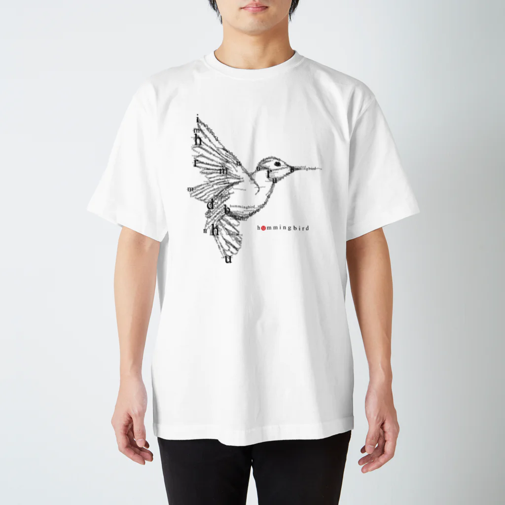 t-shirts-cafeのフォントイラストレーション『hummingbird（ハミングバード・ハチドリ）』 Regular Fit T-Shirt