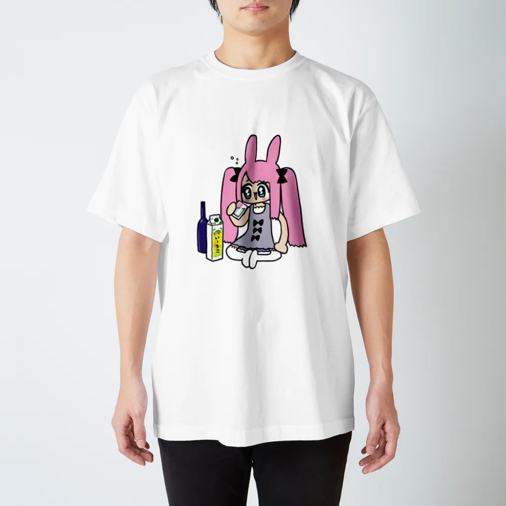 くさかとじょじむらのお店のお酒とうさおちゃん スタンダードTシャツ