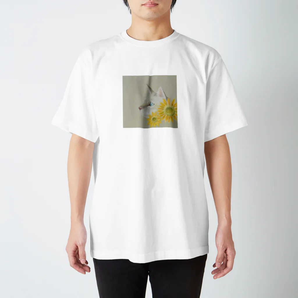 Chalk Mateのねことひまわり スタンダードTシャツ