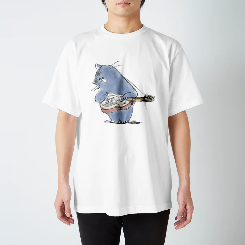 にこまんがの guitar cat Regular Fit T-Shirt