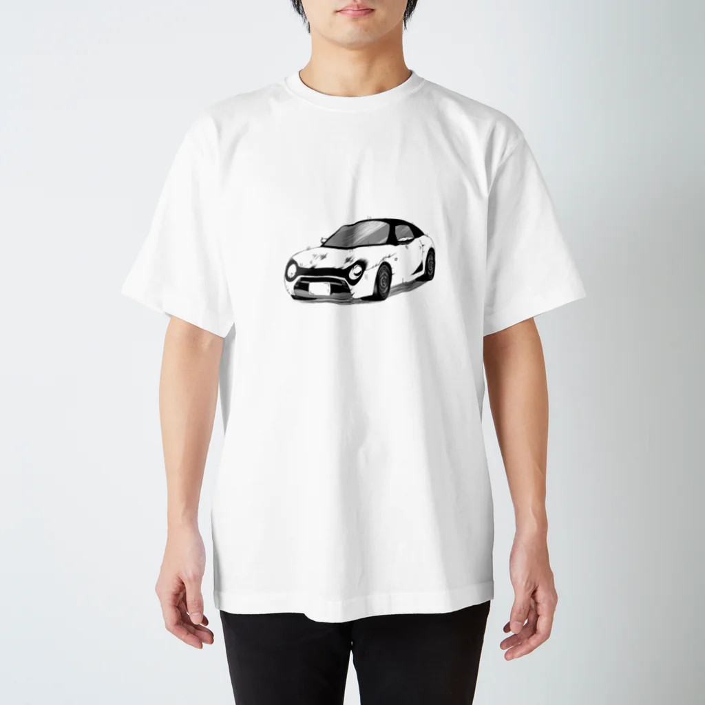 お餅の漫画風なお車 スタンダードTシャツ