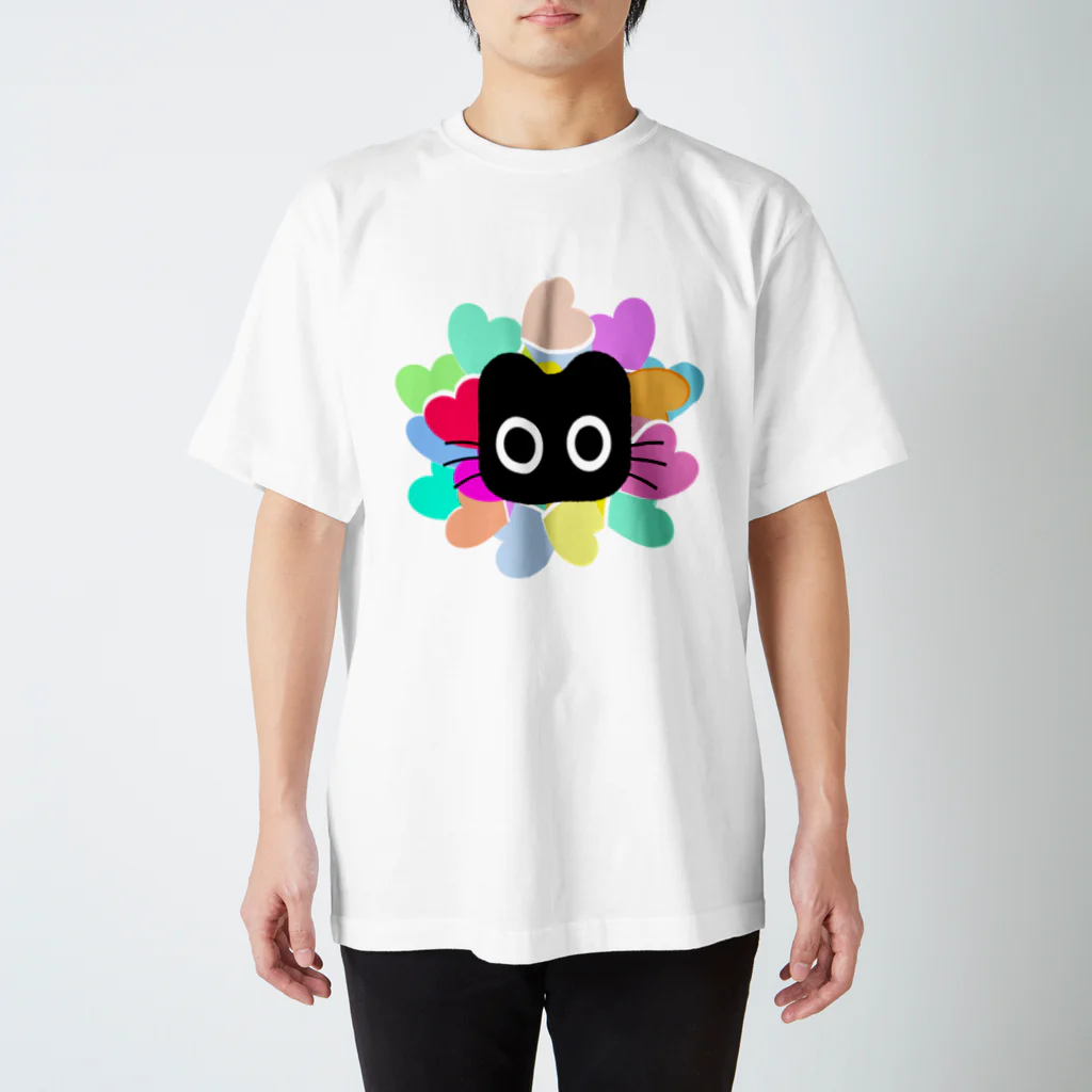 Suzutakaのくろねこクロル（幸せの花束） スタンダードTシャツ