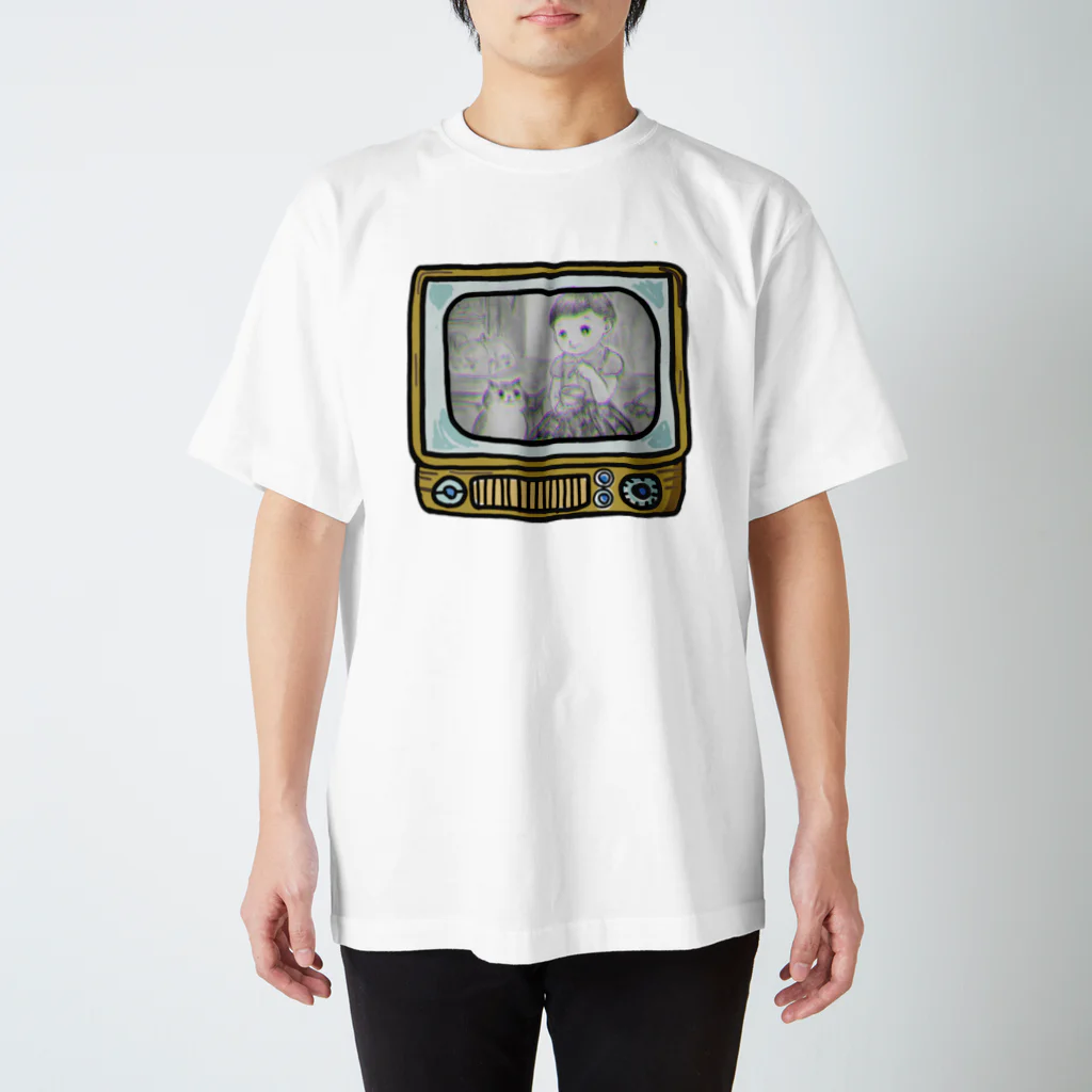 khakie shopのレトロテレビ　白黒 スタンダードTシャツ