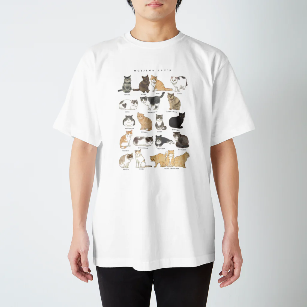 OHAYO CHAHANの男木島猫ずかんTシャツ スタンダードTシャツ