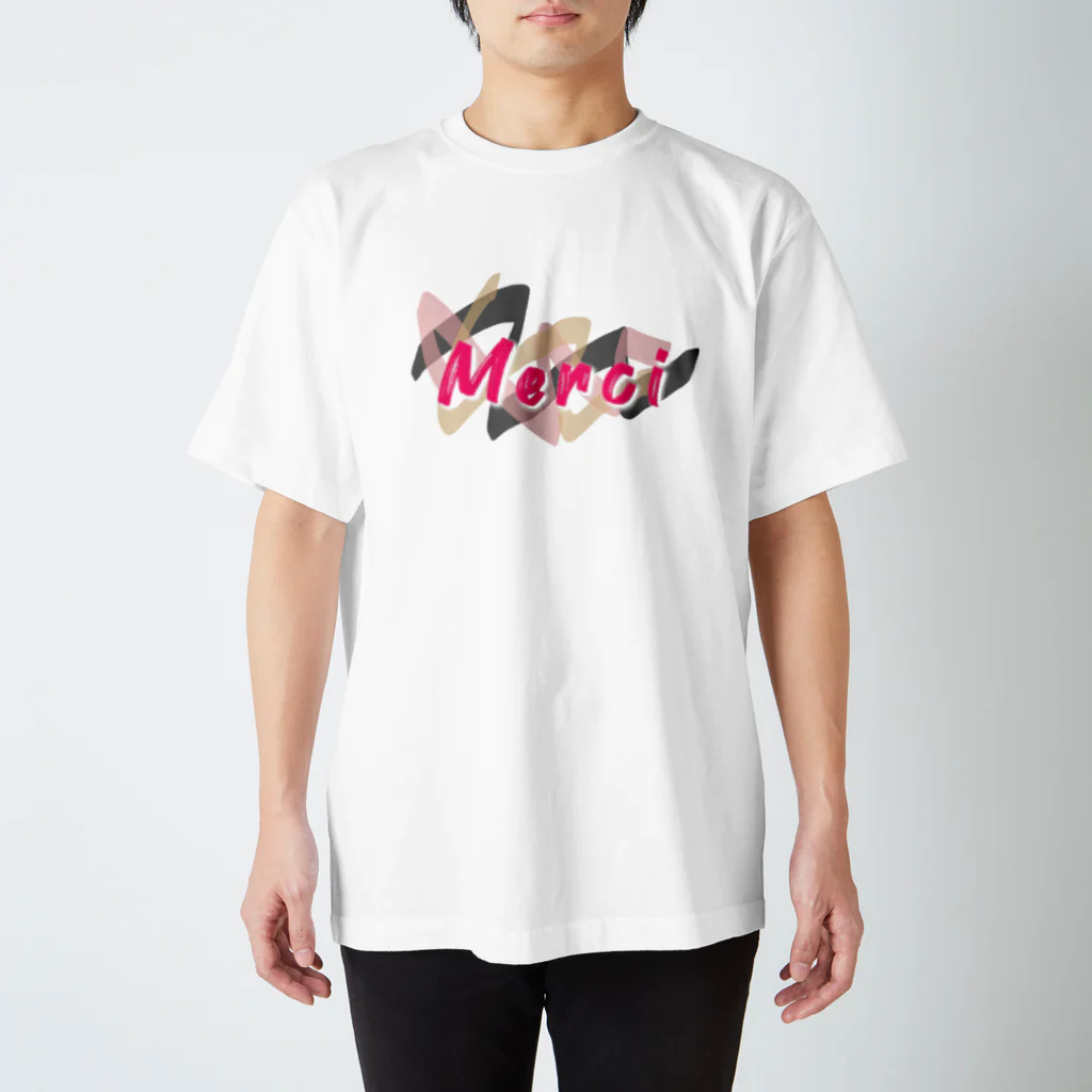 Petit bijouのmerciオリジナルロゴ Regular Fit T-Shirt