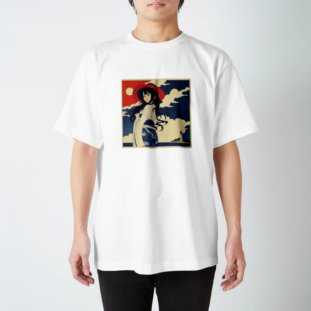 KAZAHANAの岬の少女 Regular Fit T-Shirt