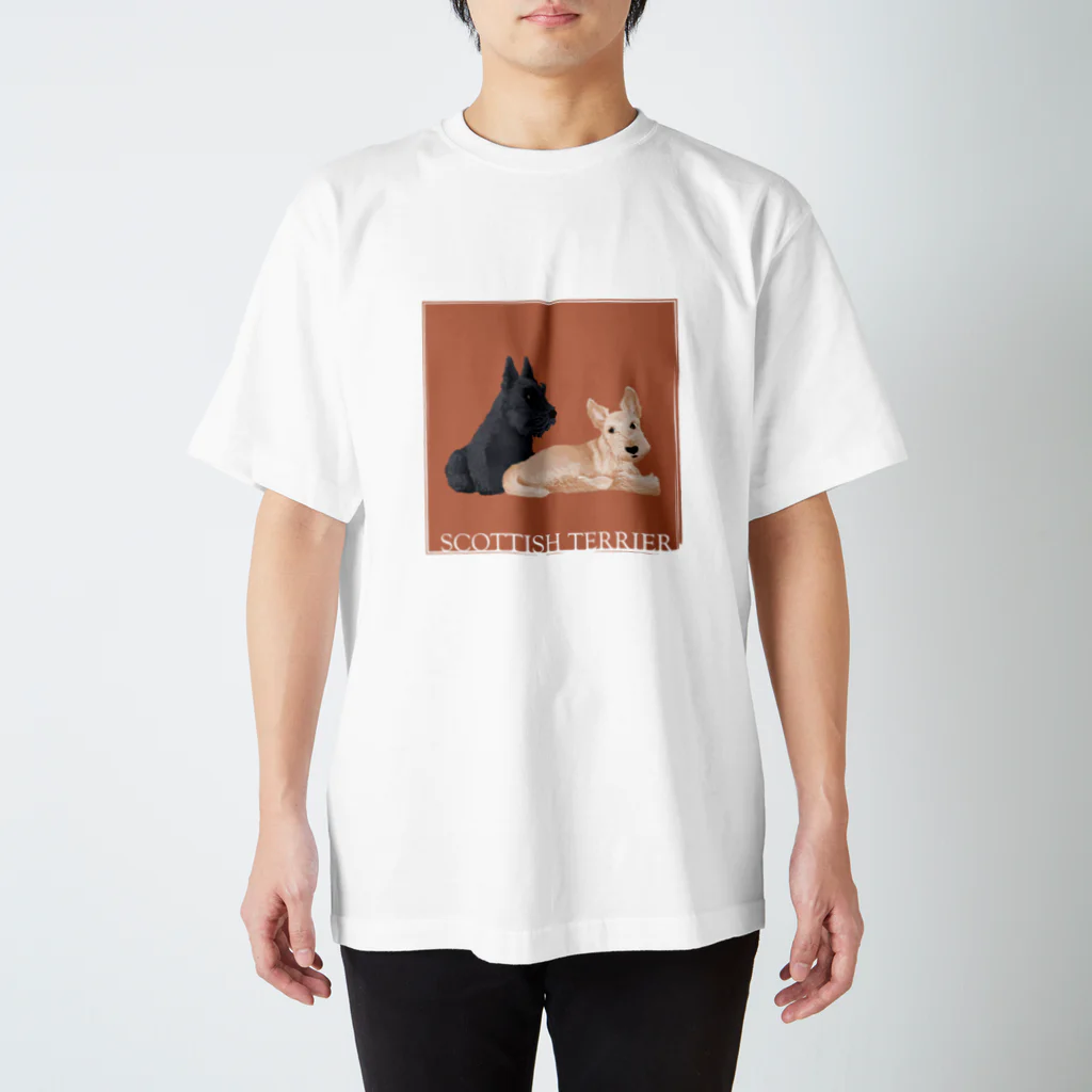 sayapochaccoのMy favirite terriers drom A to Z　~S~ SCOTTISH TERRIER スタンダードTシャツ