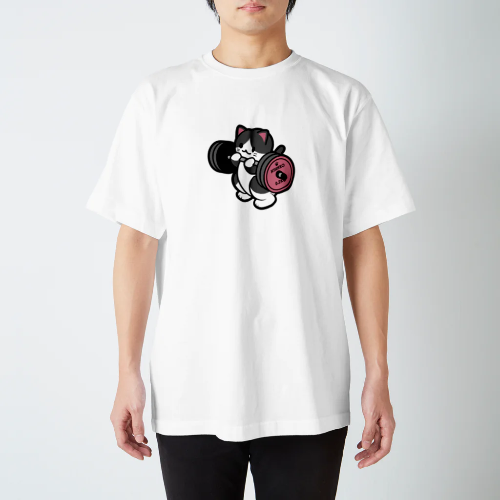 きんにく村SHOPのばーべるニャンコ（ハチワレver.） Regular Fit T-Shirt