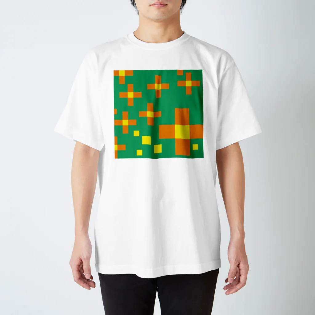 1080shopの花オレンジ スタンダードTシャツ