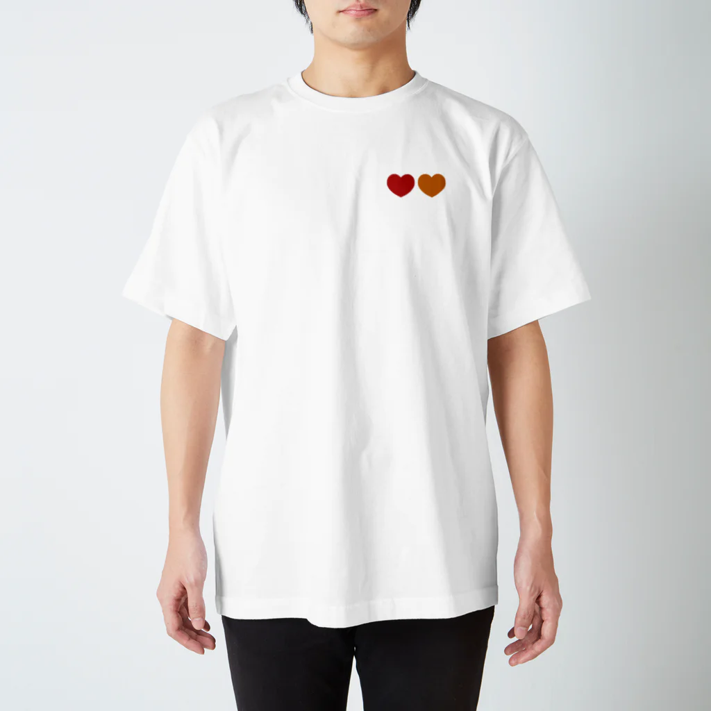 POCKの赤色とオレンジ色のハート Regular Fit T-Shirt