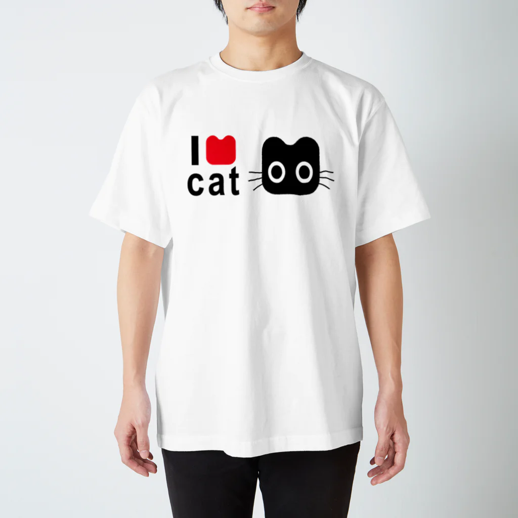 Suzutakaのくろねこクロル（I love cat） Regular Fit T-Shirt