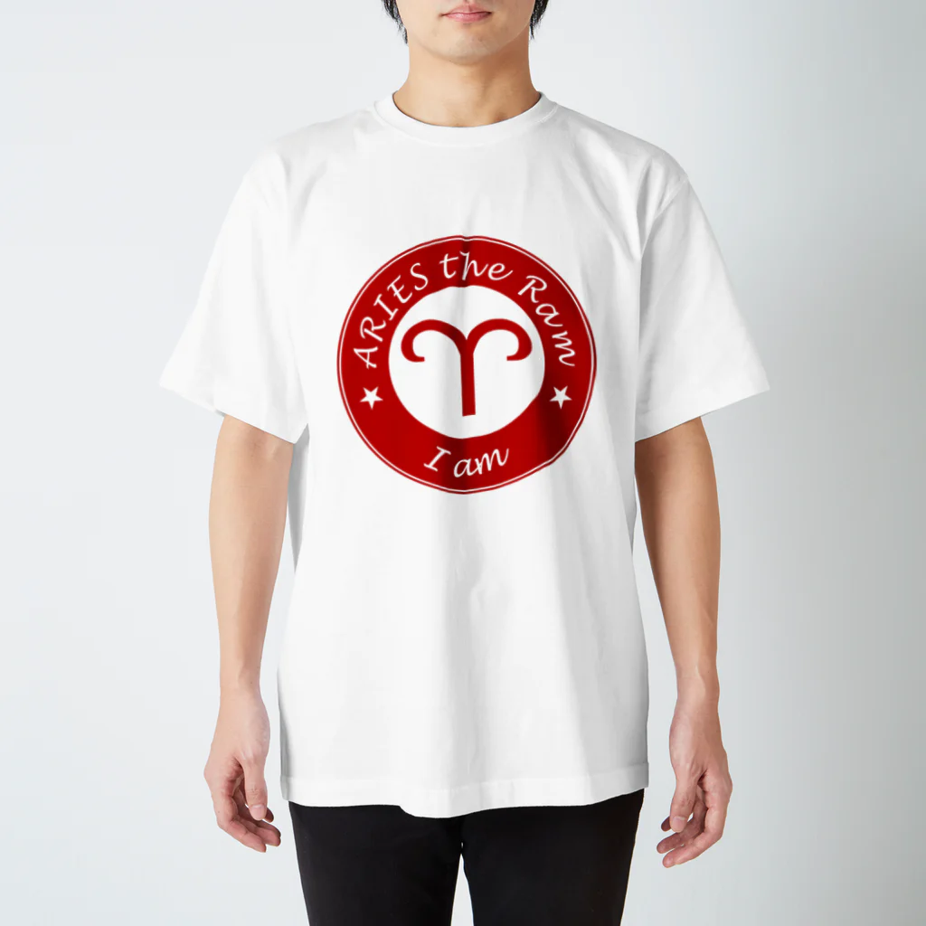 Yuko’ｓ Galleryの12星座キーフレーズ&パワーカラー～おひつじ座～ / 12 zodiac key phrase & power colour - Aries - スタンダードTシャツ