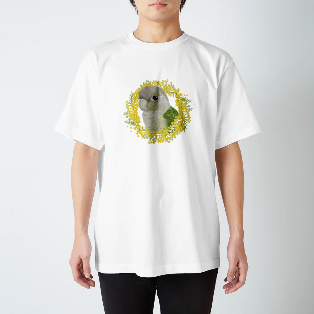 mariechan_koboの040 ウロコインコシナモン ミモザのリース Regular Fit T-Shirt