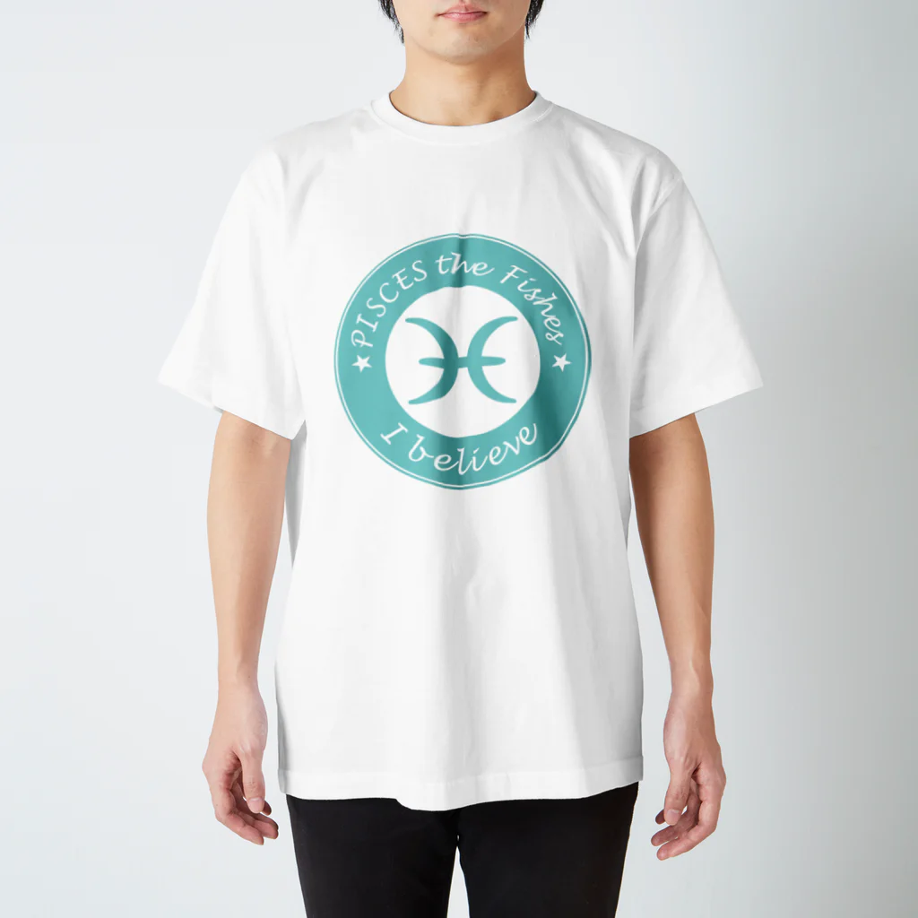 Yuko’ｓ Galleryの12星座キーフレーズ&パワーカラー～うお座～ / 12 zodiac key phrase & power colour - Pisces - スタンダードTシャツ