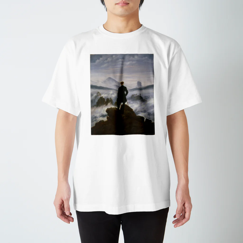 世界美術商店の雲海の上の旅人 / Wanderer above the Sea of Fog Regular Fit T-Shirt