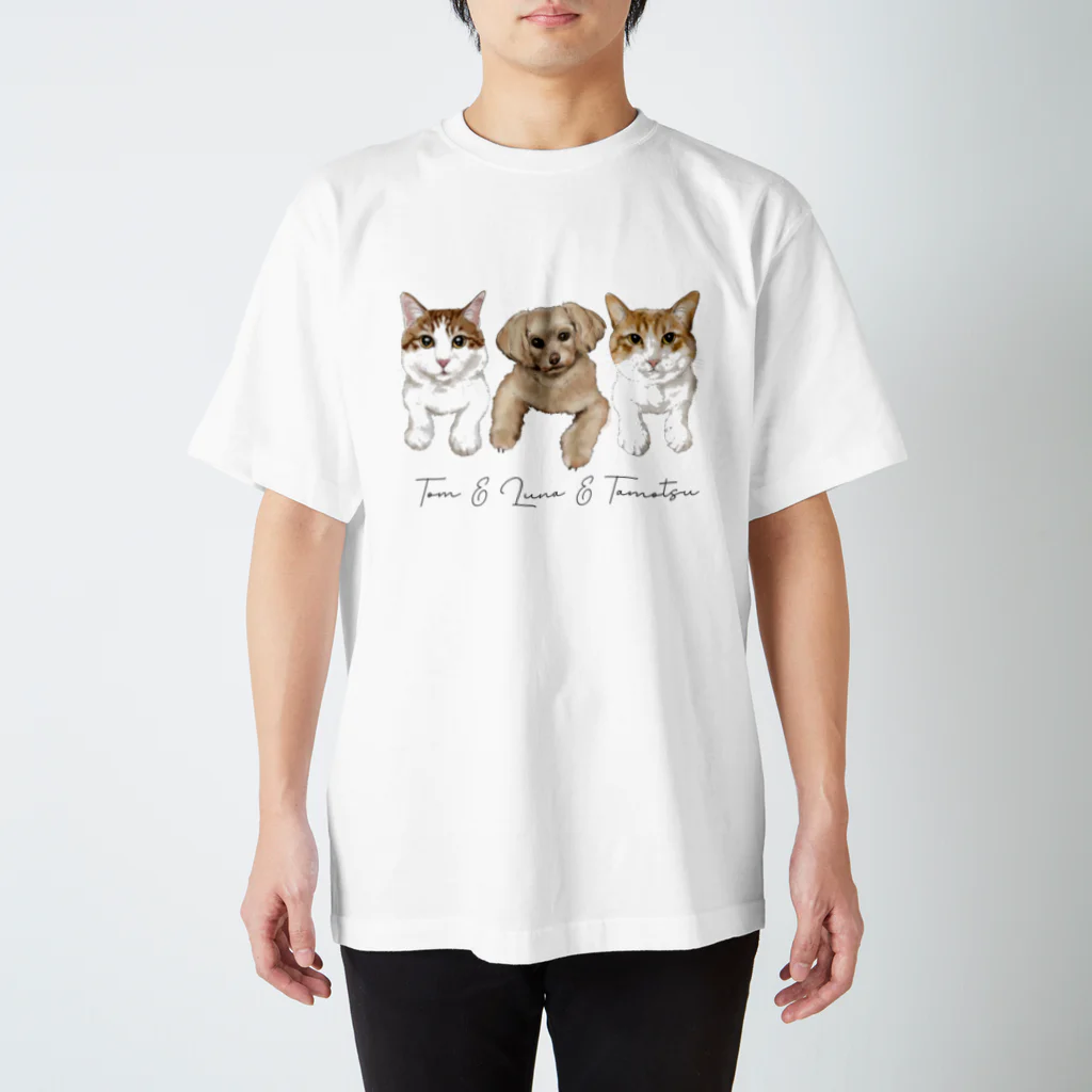 みきぞーん｜保護猫 ミッキー画伯と肉球とおともだちのtomu luna tamotsu スタンダードTシャツ