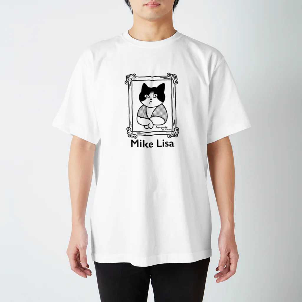 Metime Designs ☆ みぃたいむデザインのMike Lisa ☆彡みけリサ 〈モノクロ〉 スタンダードTシャツ