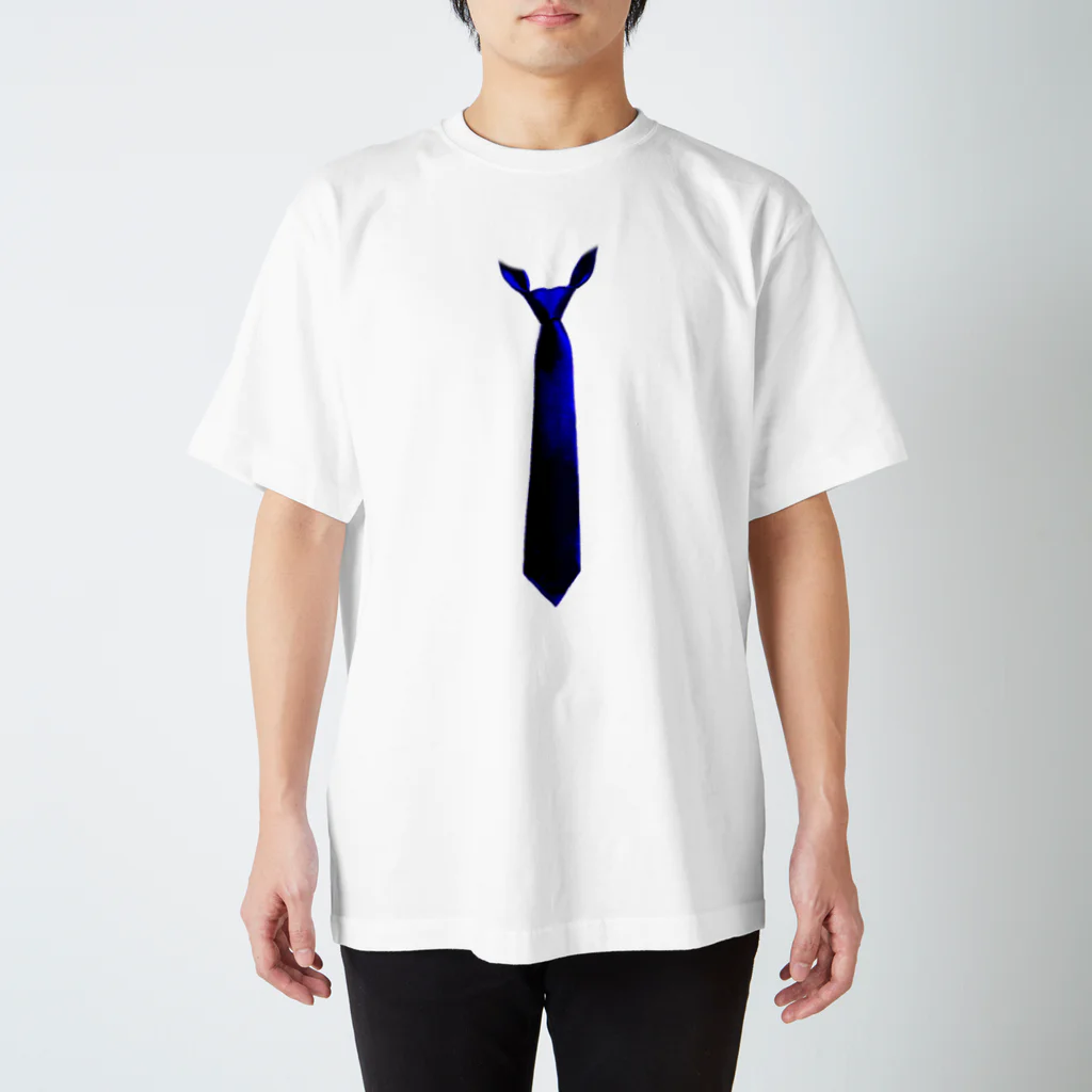 灰＆狼のネクT 青 Regular Fit T-Shirt