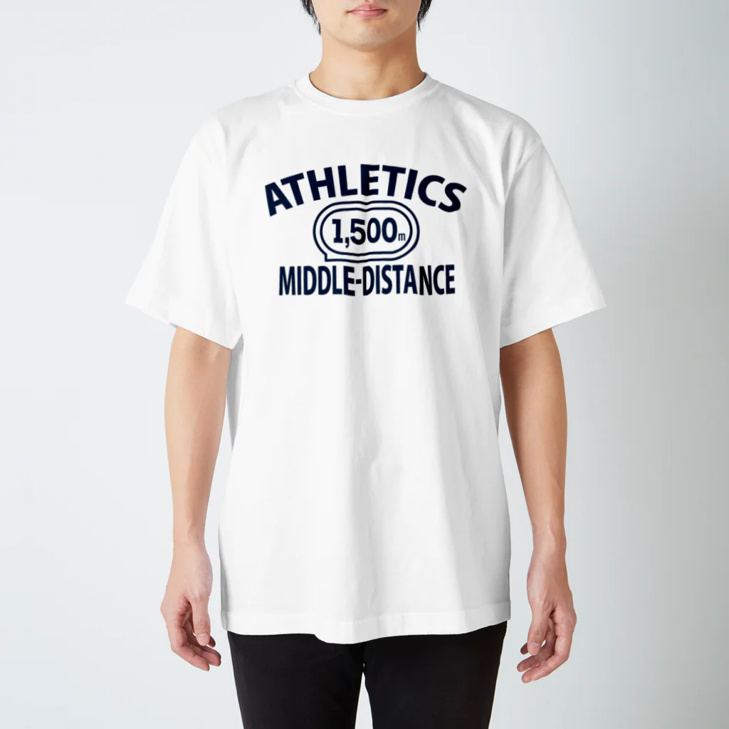 sports_tower スポーツタワーの1,500m走・陸上競技・グッズ・オリジナル・デザイン・Tシャツ・陸上部・男子・女子・美男子・美女・かっこいい・かわいい・アスリート・選手・1500メートル競走・有力・確実・中学陸上・高校陸上・応援 スタンダードTシャツ