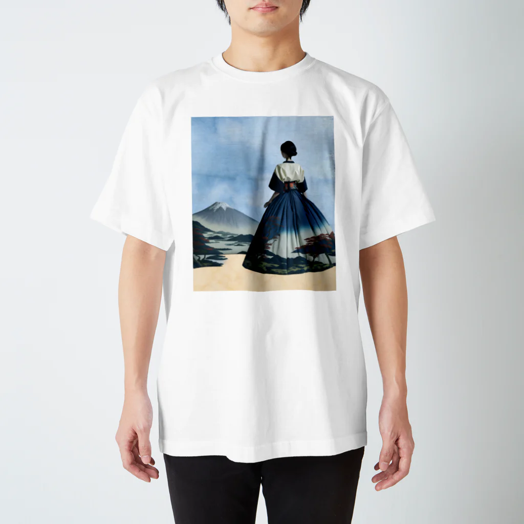 しろねこのアトリエ(c-pon_shironeko)のsakayanオリジナルＴシャツ「富岳」 Regular Fit T-Shirt