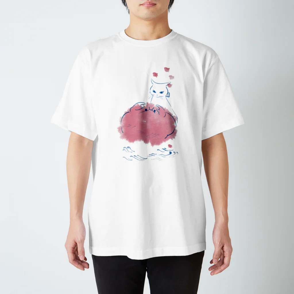 torinosu_mammothの毛ガニと猫 スタンダードTシャツ