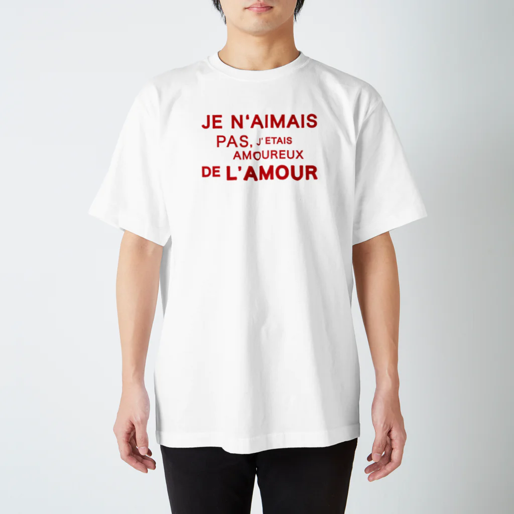 MICHU_COQUETTEのJe n’aimais pas／Red Regular Fit T-Shirt