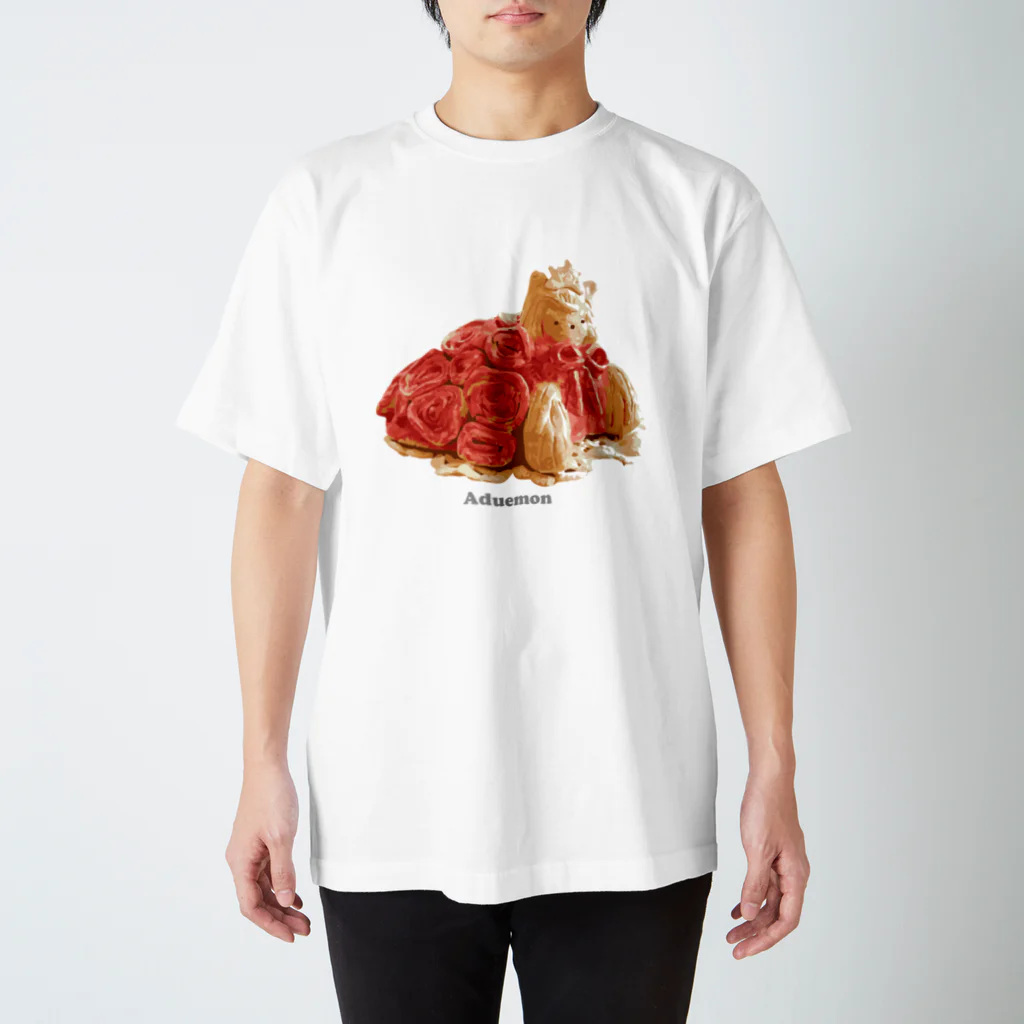 Aduemonの薔薇ドレスヨーキー スタンダードTシャツ