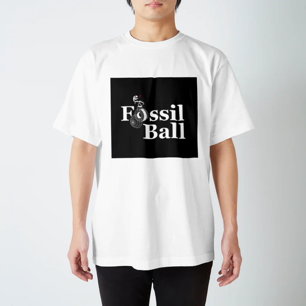 FossilBallのFossil Ball black square Regular Fit T-Shirt