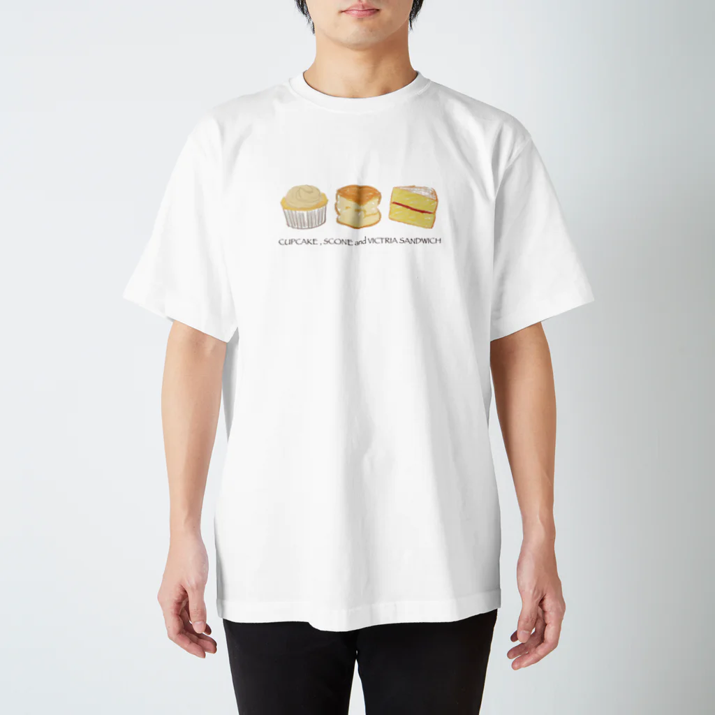 ゆきの絵です。のカップケーキ　スコーン　ビクトリアサンドウィッチ スタンダードTシャツ