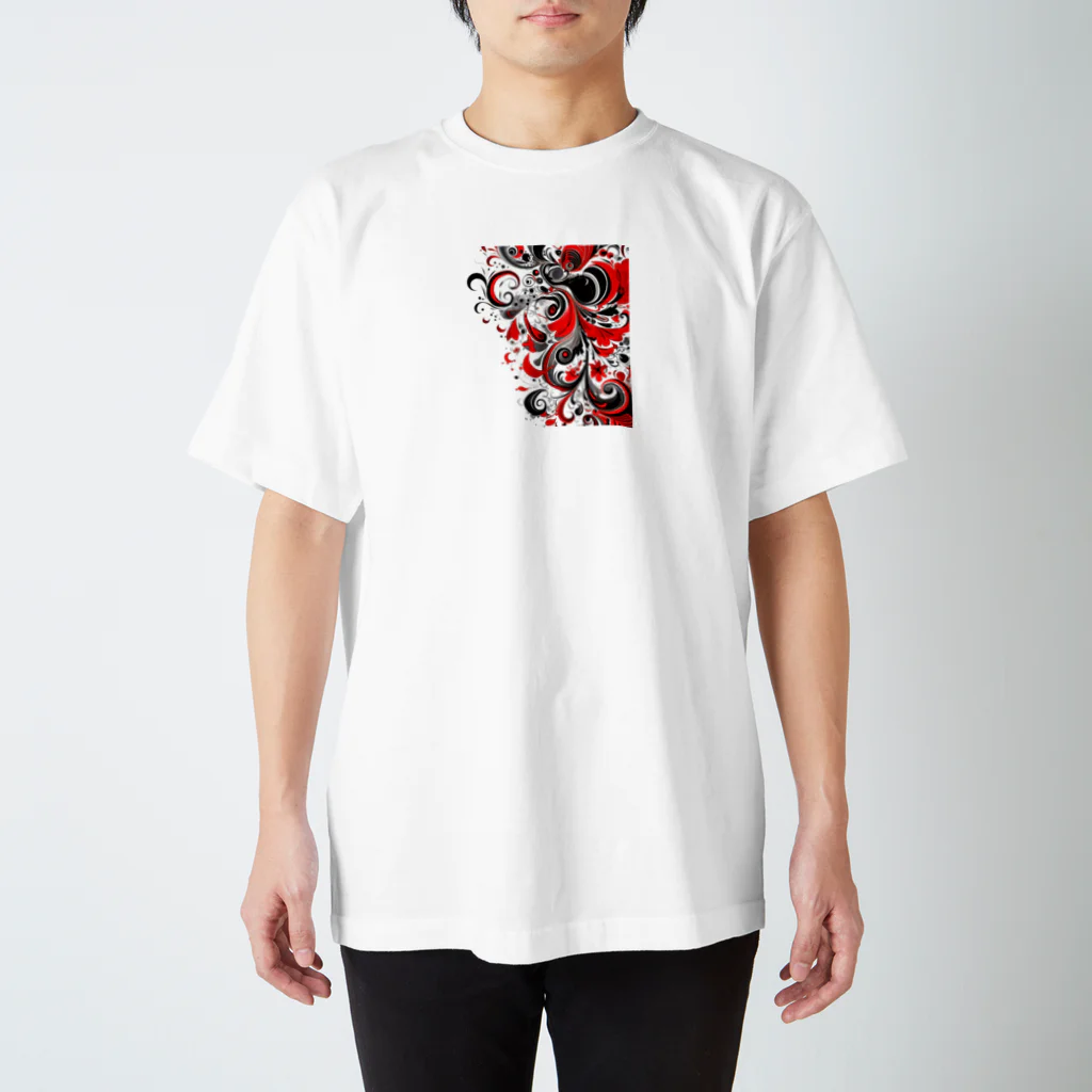 AliceDesignLab.のRed&Black Regular Fit T-Shirt