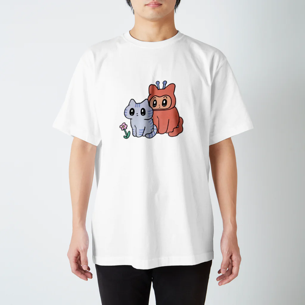 モニョチタポミチの地球猫　宇宙猫 Regular Fit T-Shirt