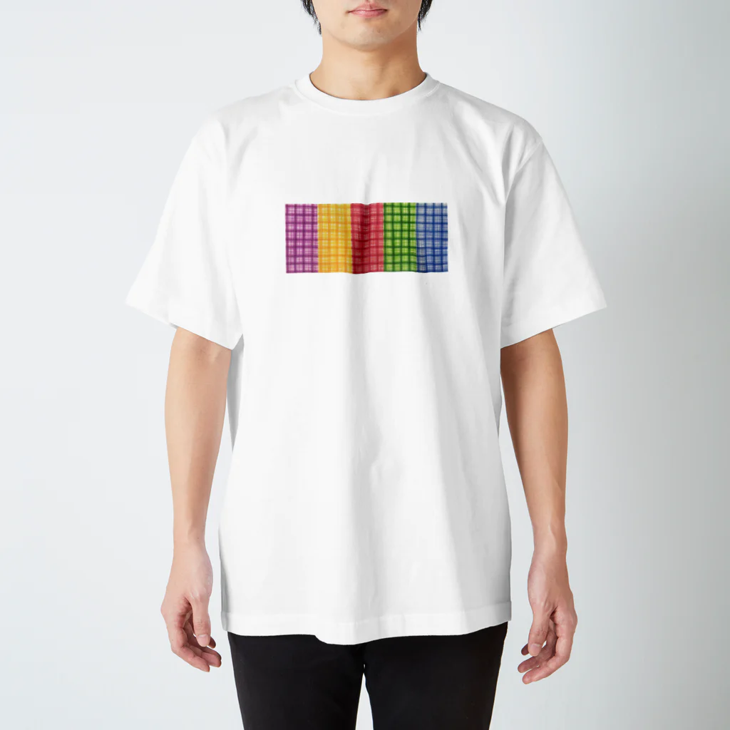 iroiroiのチェック柄 彩り Regular Fit T-Shirt