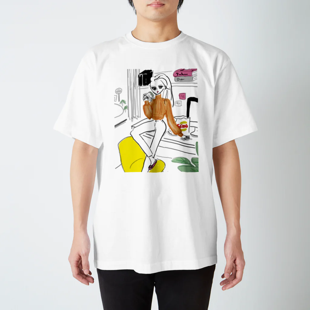 Akiko Hiramatsuのハンバーガー・ガール スタンダードTシャツ