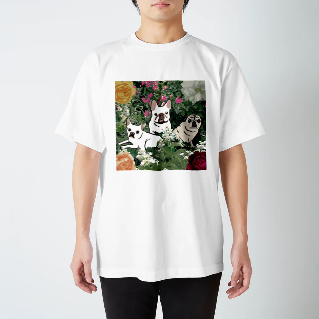 裏ひぐちのお茶目コトさん万平PUG STYLE スタンダードTシャツ