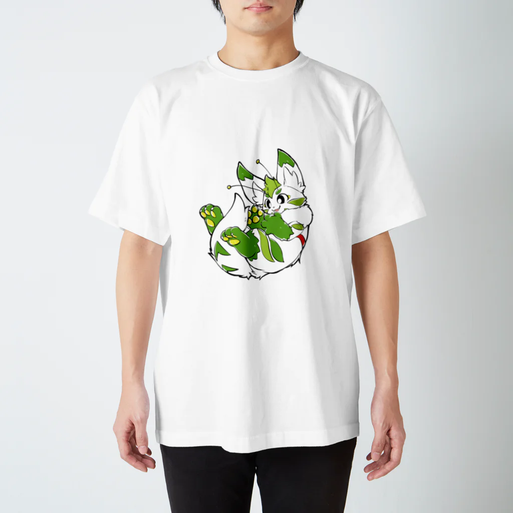 キカチュウ/猫峰四葉の茶々丸_004(前面) スタンダードTシャツ